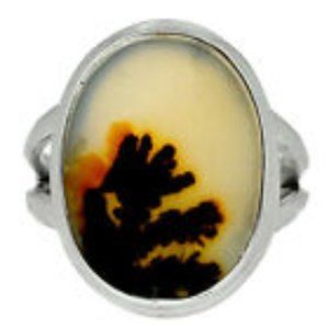 Famous Shazar Stone, Dendritic Agate Ring size 6.5